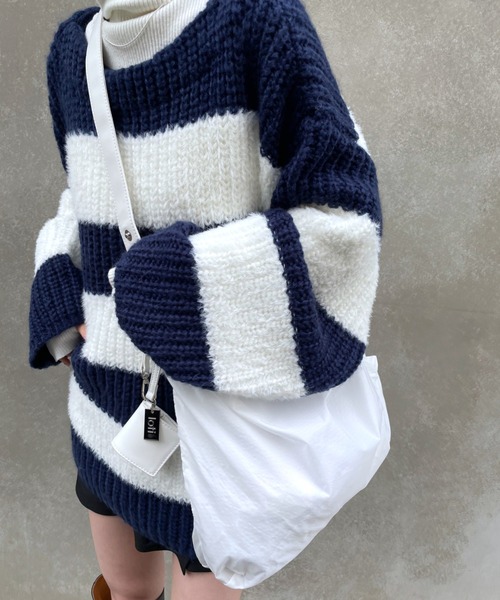 loti(ロティ)の「loti ナイロンエコBAGトート(ショルダーバッグ・レディース・ブラック/オフホワイト/ブルー・FREE)」の10枚目の写真