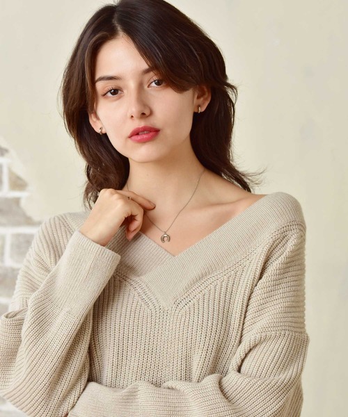 LHME（エルエイチエムイー）の「LHME プランプホースシューネックレス/サージカルステンレス316L（金属アレルギー対応）（ネックレス・レディース・シルバー/イエローゴールド・45cm）」の7枚目の写真