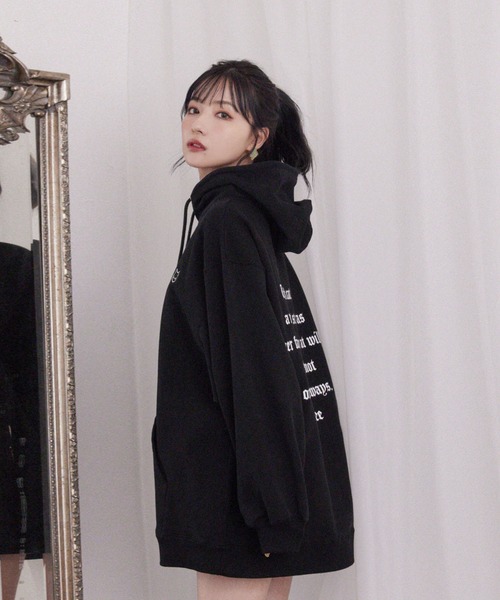 ANDGEEBEE（アンジービー）の「UNISEX キャットプルパーカー（パーカー・レディース・ブラック・X-LARGE）」の6枚目の写真