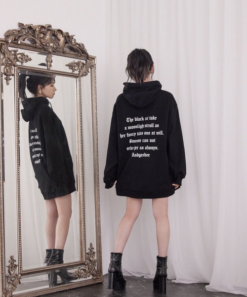 ANDGEEBEE（アンジービー）の「UNISEX キャットプルパーカー（パーカー・レディース・ブラック・X-LARGE）」の2枚目の写真