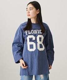 TOBILA | コットンスラブ天竺カットソーフットボールTシャツ(Tシャツ/カットソー)