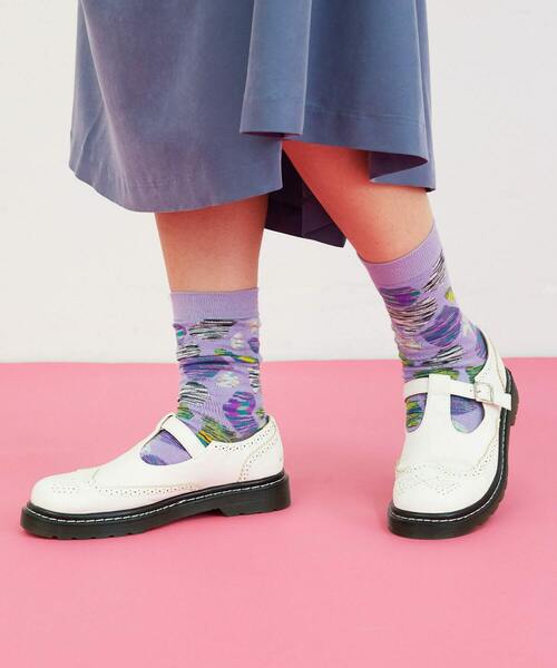 FRAPBOIS（フラボア）の「モザイクソックス（ソックス/靴下・レディース・ベージュ/パープル/ブラック・FREE）」の6枚目の写真