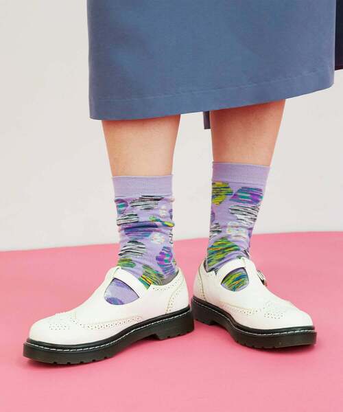 FRAPBOIS（フラボア）の「モザイクソックス（ソックス/靴下・レディース・ベージュ/パープル/ブラック・FREE）」の9枚目の写真