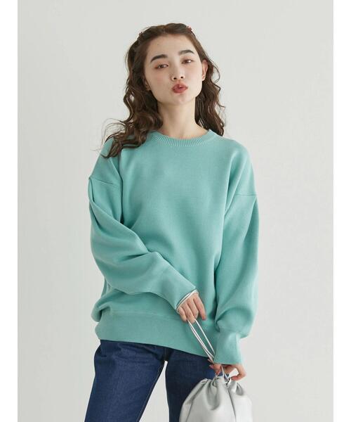 AMERICAN HOLIC（アメリカンホリック）の「袖タックニットプルオーバー（ニット/セーター・レディース・グリーン/イエロー/オフホワイト/サックスブルー・M/L）」の3枚目の写真