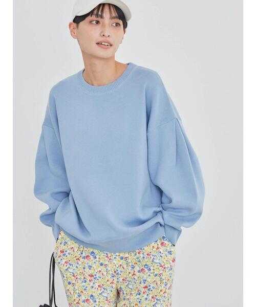 AMERICAN HOLIC（アメリカンホリック）の「袖タックニットプルオーバー（ニット/セーター・レディース・グリーン/イエロー/オフホワイト/サックスブルー・M/L）」の5枚目の写真