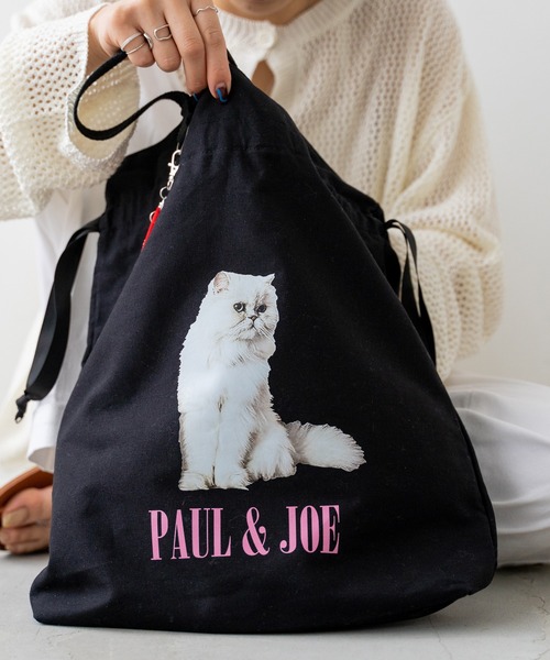 PAUL&JOE(ポールアンドジョー)の「PAUL & JOE ACCESSOIRES (ポール&ジョーアクセソワ) トートバッグ キャンバス・フォトプリント PJA-B823 ポールアンドジョー(トートバッグ・レディース・ブラック/アイボリー・FREE)」の4枚目の写真