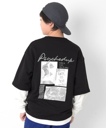 ミニ裏毛・袖裾レイヤードTシャツ