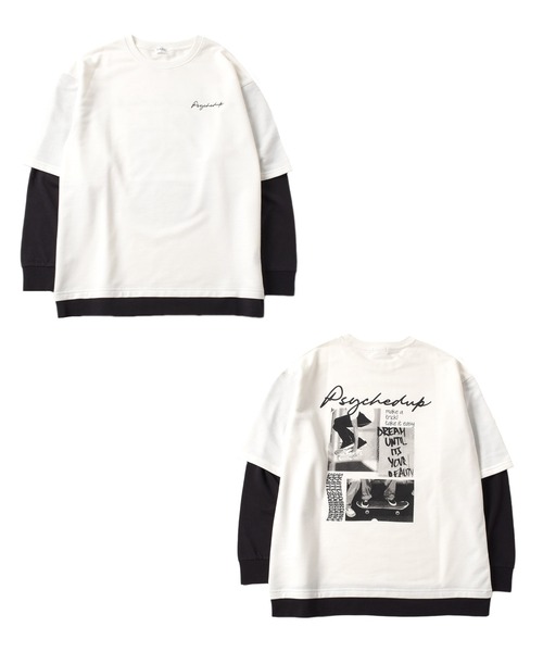 GLAZOS（グラソス）の「ミニ裏毛・袖裾レイヤードTシャツ（Tシャツ/カットソー・キッズ・グリーン/ブラック/ホワイト・140cm/160cm/170cm/150cm）」の13枚目の写真