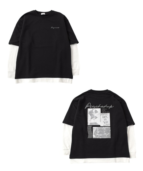 GLAZOS（グラソス）の「ミニ裏毛・袖裾レイヤードTシャツ（Tシャツ/カットソー・キッズ・グリーン/ブラック/ホワイト・140cm/160cm/170cm/150cm）」の17枚目の写真