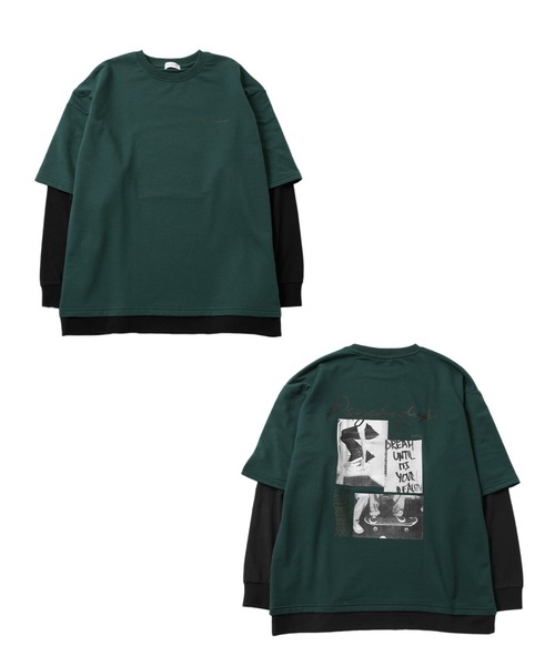 GLAZOS（グラソス）の「ミニ裏毛・袖裾レイヤードTシャツ（Tシャツ/カットソー・キッズ・グリーン/ブラック/ホワイト・140cm/160cm/170cm/150cm）」の16枚目の写真