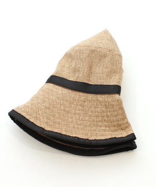 セール】紐付きジュートライクパイピングソフトハット/UV対策（ハット