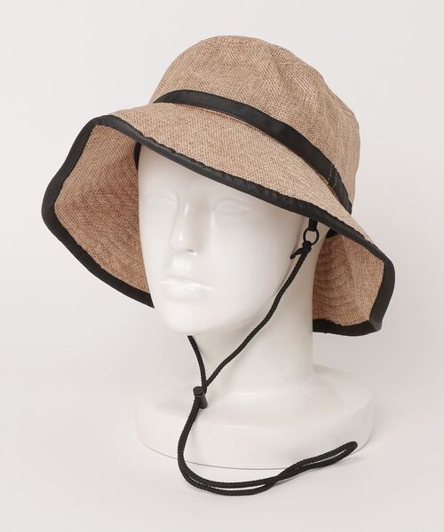 セール】紐付きジュートライクパイピングソフトハット/UV対策（ハット
