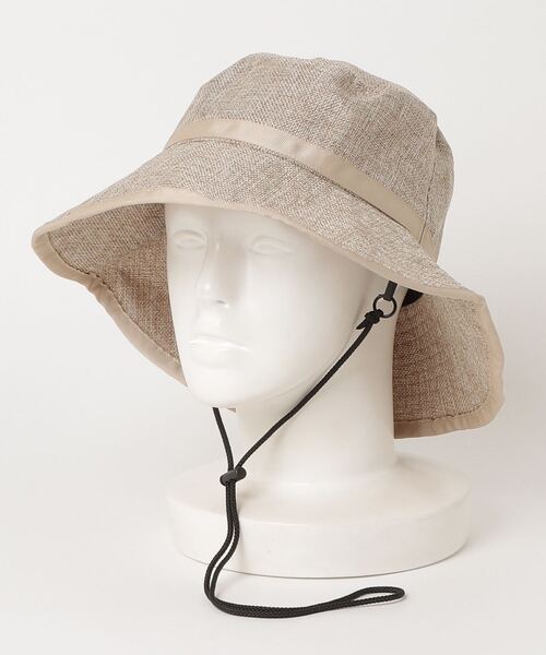 セール】紐付きジュートライクパイピングソフトハット/UV対策（ハット