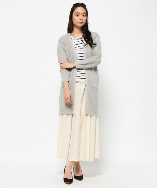 CIAOPANIC TYPY(チャオパニックティピー)の「ロングニットカーディガン(カーディガン/ボレロ・レディース・オフホワイト/グレー/ネイビー・FREE)」の13枚目の写真