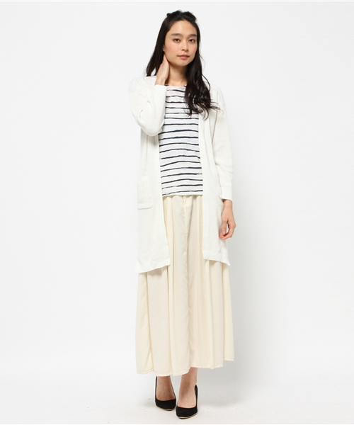 CIAOPANIC TYPY(チャオパニックティピー)の「ロングニットカーディガン(カーディガン/ボレロ・レディース・オフホワイト/グレー/ネイビー・FREE)」の2枚目の写真