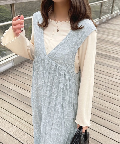 apres jour（アプレジュール）の「シアージャガードクリンクルキャミワンピース【ZOZOTOWN限定アイテム】（ワンピース・レディース・ピンク/アイボリー/ブラック/サックスブルー・X-LARGE/フリー）」の21枚目の写真