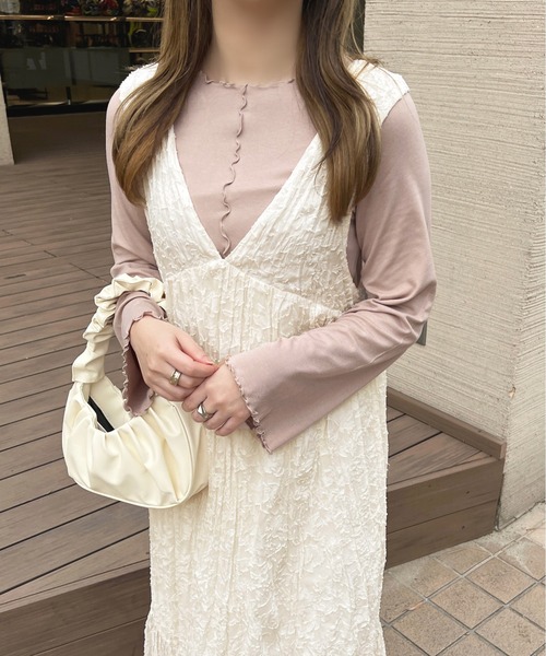 apres jour（アプレジュール）の「シアージャガードクリンクルキャミワンピース【ZOZOTOWN限定アイテム】（ワンピース・レディース・ピンク/アイボリー/ブラック/サックスブルー・X-LARGE/フリー）」の19枚目の写真