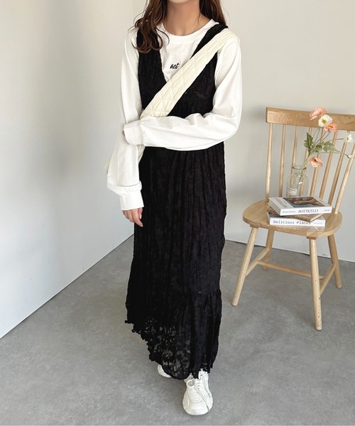 apres jour（アプレジュール）の「シアージャガードクリンクルキャミワンピース【ZOZOTOWN限定アイテム】（ワンピース・レディース・ピンク/アイボリー/ブラック/サックスブルー・X-LARGE/フリー）」の8枚目の写真