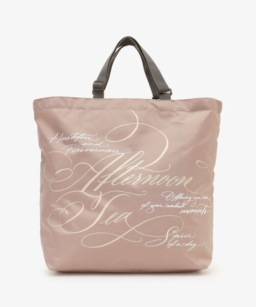 Afternoon Tea(アフタヌーンティー)の「スリットポケット付きロゴバッグL/ヴェロニカ・ハリム(エコバッグ/サブバッグ・レディース・ピンク/グレー・ONE SIZE)」の3枚目の写真