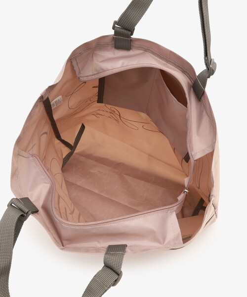 Afternoon Tea(アフタヌーンティー)の「スリットポケット付きロゴバッグL/ヴェロニカ・ハリム(エコバッグ/サブバッグ・レディース・ピンク/グレー・ONE SIZE)」の5枚目の写真