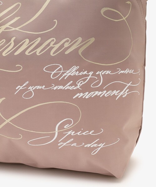 Afternoon Tea(アフタヌーンティー)の「スリットポケット付きロゴバッグL/ヴェロニカ・ハリム(エコバッグ/サブバッグ・レディース・ピンク/グレー・ONE SIZE)」の7枚目の写真