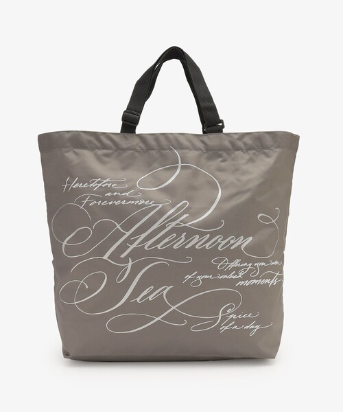 Afternoon Tea(アフタヌーンティー)の「スリットポケット付きロゴバッグL/ヴェロニカ・ハリム(エコバッグ/サブバッグ・レディース・ピンク/グレー・ONE SIZE)」の8枚目の写真