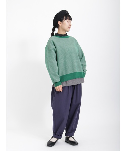 Samansa Mos2（サマンサ モスモス）の「透かし編みベレー帽（ハット・レディース・ブラック/ベージュ/モカ・ﾌﾘ-）」の8枚目の写真