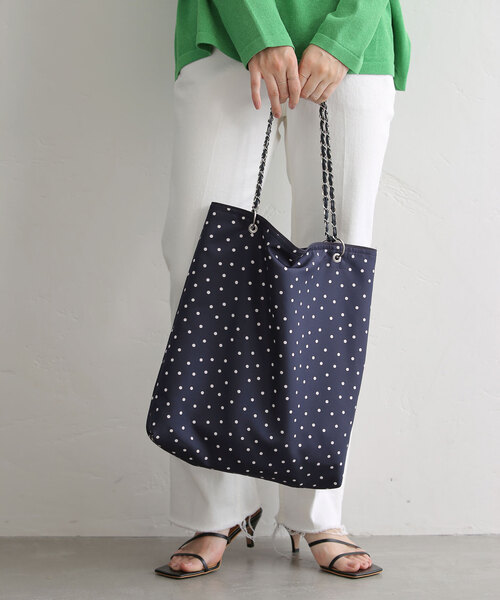 La TOTALITE(ラトータリテ)の「《追加》ドットトートBAG(トートバッグ・レディース・ネイビー/ブラック系その他/ブラック/ダークブルー・FREE)」の4枚目の写真