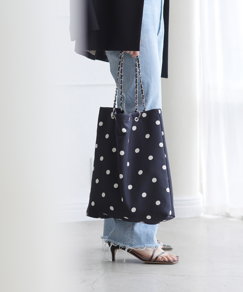 La TOTALITE(ラトータリテ)の「《追加》ドットトートBAG(トートバッグ・レディース・ネイビー/ブラック系その他/ブラック/ダークブルー・FREE)」の3枚目の写真