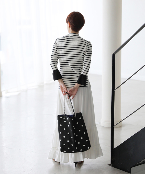 La TOTALITE(ラトータリテ)の「《追加》ドットトートBAG(トートバッグ・レディース・ネイビー/ブラック系その他/ブラック/ダークブルー・FREE)」の6枚目の写真