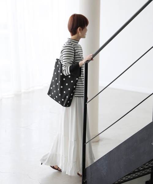 La TOTALITE(ラトータリテ)の「《追加》ドットトートBAG(トートバッグ・レディース・ネイビー/ブラック系その他/ブラック/ダークブルー・FREE)」の7枚目の写真