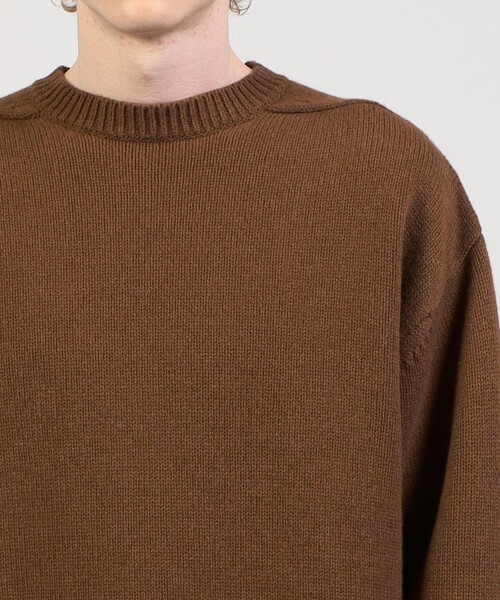 STUDIO NICHOLSON(スタジオニコルソン)の「■STUDIO NICHOLSON GUERNSEY JUMPER ウール プルオーバー(ニット/セーター・メンズ・ブラウン・S)」の6枚目の写真