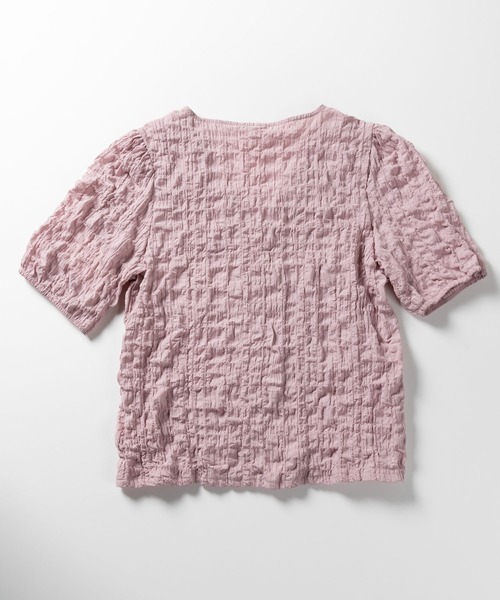 me+em select(ミームセレクト)の「ミニボタンパフスリーブシャーリングブラウス(Tシャツ/カットソー・レディース・ピンク/ベージュ/グリーン・FREE)」の21枚目の写真