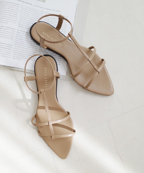 AmiAmi(アミアミ)の「【2025春夏再販!】Tストラップポインテッドトゥサンダル/ローヒール(サンダル・レディース・ブラック/ベージュ/アイボリー/グレイッシュベージュ/シルバー/ゴールド/ダークブラウン・LL/M/S/L)」の16枚目の写真