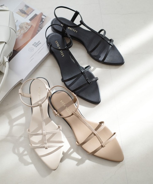 【即完品】Aimeine(エメイン) ポインテッドクロスストラップサンダル ポインテッドクロスストラップサンダル｜PETAL ONLINE（ペタル