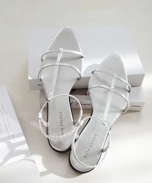 AmiAmi(アミアミ)の「【2025春夏再販!】Tストラップポインテッドトゥサンダル/ローヒール(サンダル・レディース・ブラック/ベージュ/アイボリー/グレイッシュベージュ/シルバー/ゴールド/ダークブラウン・LL/M/S/L)」の10枚目の写真