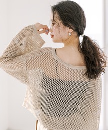mystic | メッシュショートニット(ニット/セーター)