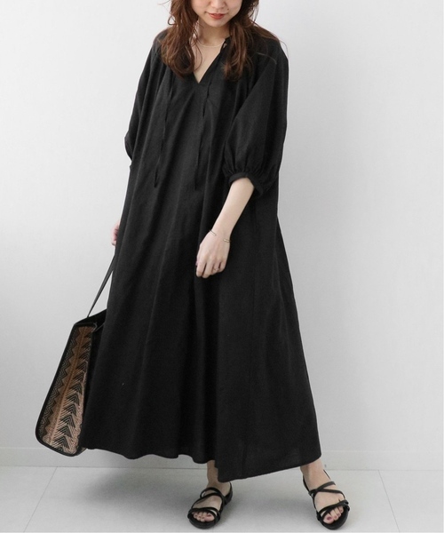 《追加2》リネンコットンラグランギャザーワンピース
