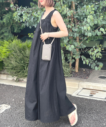 Rouge vif Anna | 麻混スクエアネックワンピース(ワンピース)