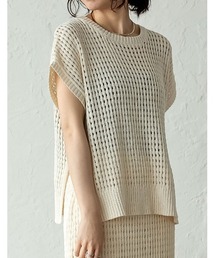 [2023 SUMMER COLLECTION]無地orボーダーフィッシュネットニットチュニック
