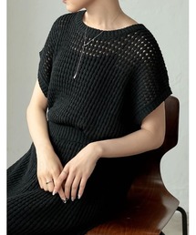 [2023 SUMMER COLLECTION]無地orボーダーフィッシュネットニットチュニック