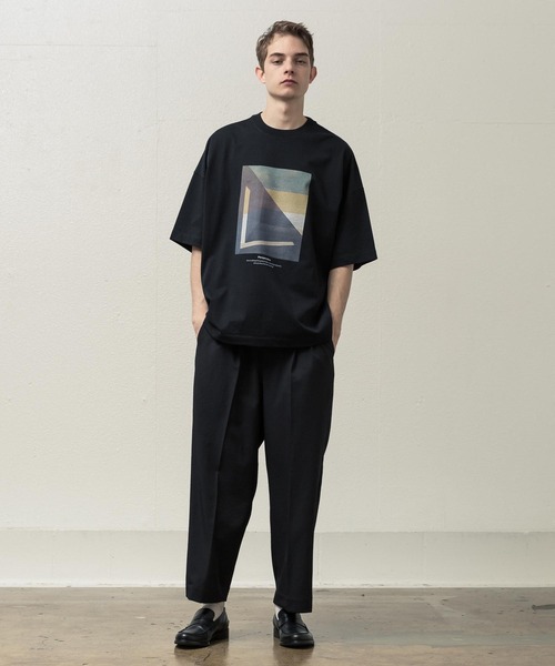 SLICK（スリック）の「ドロップショルダープリントTシャツ(Perspective)（Tシャツ/カットソー・メンズ・ホワイト/ブラック・1/2/3）」の4枚目の写真