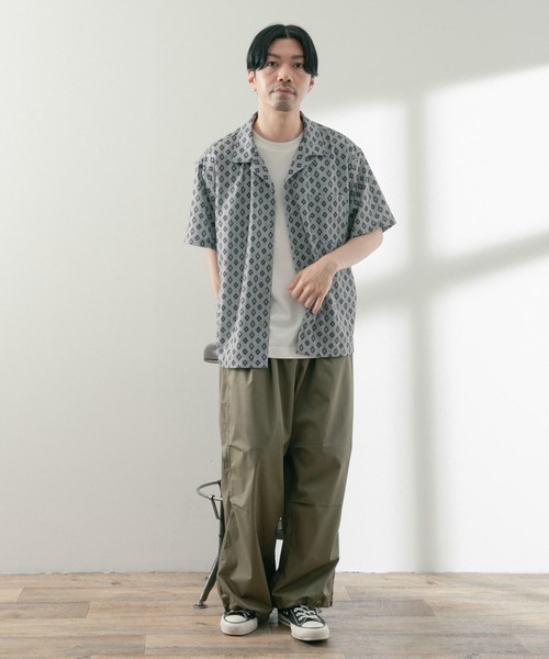 ITEMS URBANRESEARCH（アイテムズ アーバンリサーチ）の「小紋プリント オープンカラー半袖シャツ（シャツ/ブラウス・メンズ・オフホワイト/ネイビー/グレー系その他・MEDIUM/LARGE）」の15枚目の写真