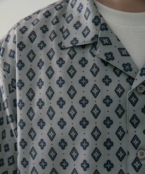 ITEMS URBANRESEARCH（アイテムズ アーバンリサーチ）の「小紋プリント オープンカラー半袖シャツ（シャツ/ブラウス・メンズ・オフホワイト/ネイビー/グレー系その他・MEDIUM/LARGE）」の21枚目の写真