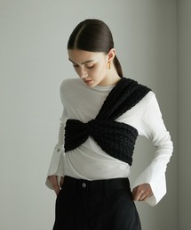 LA PEAU DE GEM | 【LA PEAU DE GEM】アシメドレープビスチェ(その他トップス)