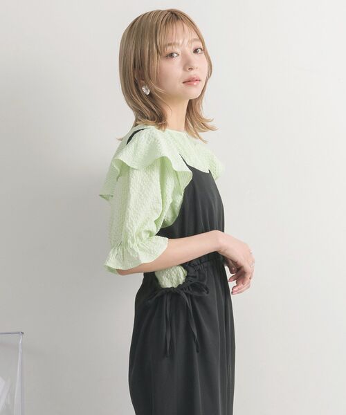 RETRO GIRL（レトロガール）の「サイドオープンサロペット（サロペット/オーバーオール・レディース・ナチュラル/ブラック/ブルー・FREE）」の21枚目の写真