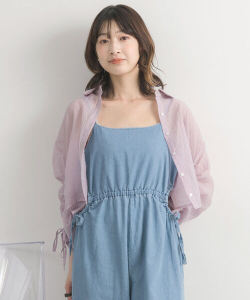 RETRO GIRL（レトロガール）の「サイドオープンサロペット（サロペット/オーバーオール・レディース・ナチュラル/ブラック/ブルー・FREE）」の6枚目の写真