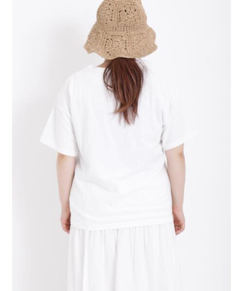 Samansa Mos2(サマンサ モスモス)の「サンドウォッシュカレッジロゴプリントTシャツ(Tシャツ/カットソー・レディース・ネイビー/オフホワイト/サックスブルー/ピンク・F)」の8枚目の写真