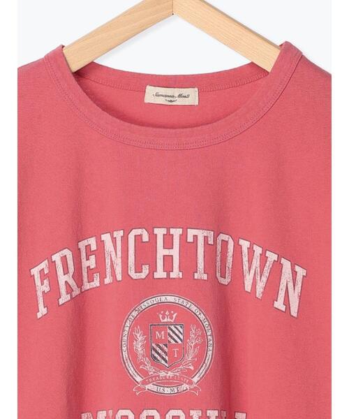 Samansa Mos2(サマンサ モスモス)の「サンドウォッシュカレッジロゴプリントTシャツ(Tシャツ/カットソー・レディース・ネイビー/オフホワイト/サックスブルー/ピンク・F)」の19枚目の写真