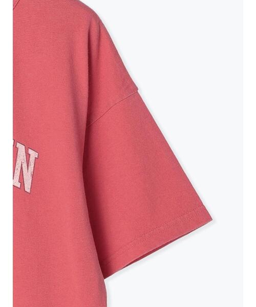 Samansa Mos2(サマンサ モスモス)の「サンドウォッシュカレッジロゴプリントTシャツ(Tシャツ/カットソー・レディース・ネイビー/オフホワイト/サックスブルー/ピンク・F)」の20枚目の写真